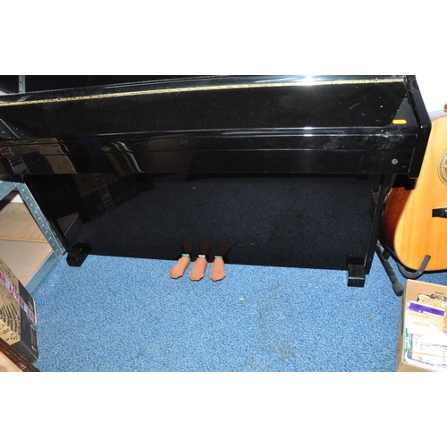 836 - A YOUNG CHANG U-109 UPRIGHT PIANO in high gloss black finish Serial Number 1436134 along with a Pian... 