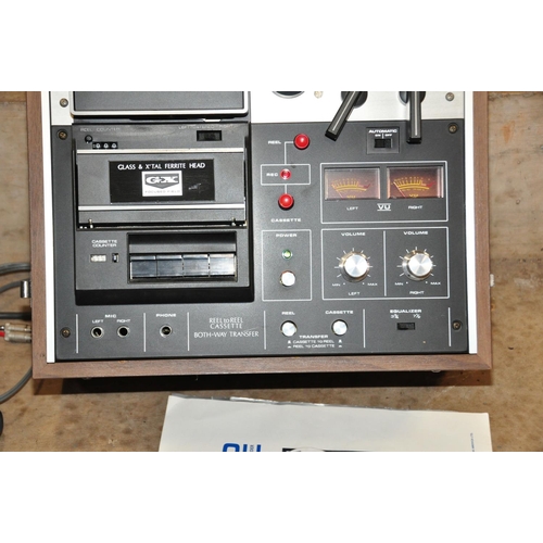 868 - AN AKAI GX-1900D REEL TO REEL AND CASSETTE RECORDER with manual ( PAT fail due to uninsulated plug b... 