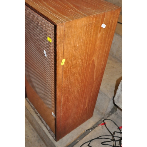 871 - A PAIR OF BOWERS AND WILKINS DM3 VINTAGE SPEAKERS in teak cabinets, with 14x9in speaker ( one workin... 