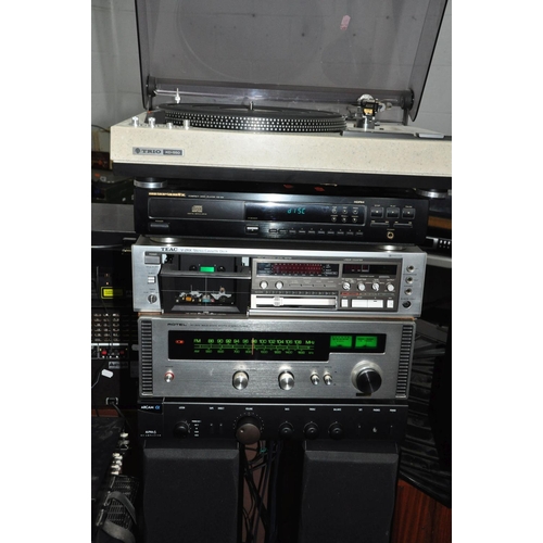 890 - A MIXED COMPONANT HI FI comprising of a vintage Rotel RT622 Tuner, an Arcam Alpha 6 Amplifier, a Tea... 