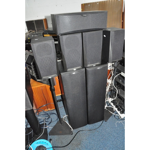 891 - SEVEN BOWERS AND WILKINS HI FI SPEAKERS, A YAMAHA DSP A1092 AMPLIFIER AND YAMAHA TX590RDS TUNER spea... 