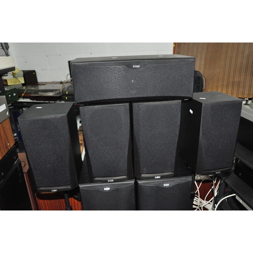 891 - SEVEN BOWERS AND WILKINS HI FI SPEAKERS, A YAMAHA DSP A1092 AMPLIFIER AND YAMAHA TX590RDS TUNER spea... 