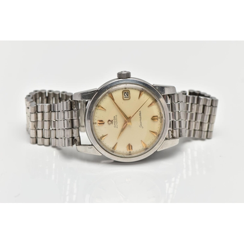 30 - A GENTS 'OMEGA AUTOMATIC SEAMASTER' WRISTWATCH, automatic movement, round champagne dial signed 'Ome... 