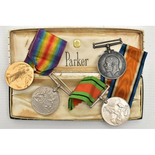 92 - FOUR WORLD WAR MEDALS, to include a 1914-1919 Victory medal, assigned to 'J.82009 H.R.T.HENDERSON OR... 