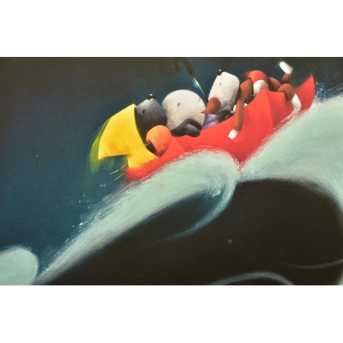 313 - DOUG HYDE (BRITISH 1972) 'A WHALE OF A TIME' DOGS AND A WHALE AT SEA, signed limited edition print 1... 