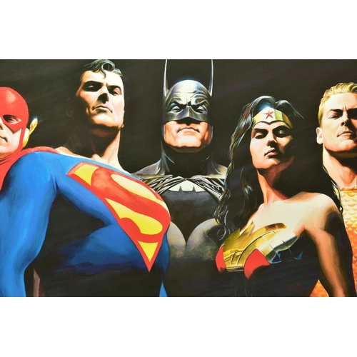 332 - ALEX ROSS (AMERICAN CONTEMPORARY) 'ORIGINAL SEVEN' portraits of Green Lantern, Flash, Superman, Batm... 