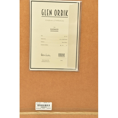 333 - GLEN ORBIK (AMERICA 1963-2015) 'BLACKMAILER', a limited edition print on paper depicting a birds eye... 