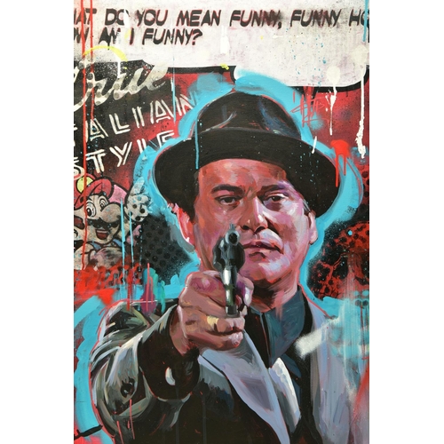 334 - ZINSKY (CONTEMPORARY) 'JOE PESCI AS TOMMY DEVITO', a portrait of Tommy DeVito from the film Goodfell... 