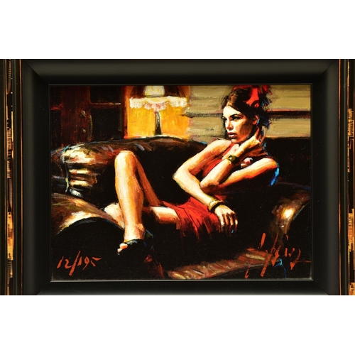 339 - FABIAN PEREZ (ARGENTINA 1967) 'LINDA IN RED', a signed limited edition print depicting a female figu... 