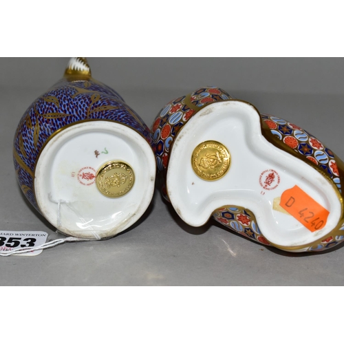 353 - TWO ROYAL CROWN DERBY PAPERWEIGHTS, comprising a 'Koala', height 11cm, date cypher 1989, introduced ... 