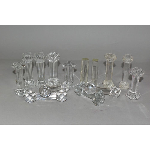 359 - A BOX OF CUT CRYSTAL AND PRESSED GLASS KNIFE RESTS, to include fifteen matching pairs and five singl... 