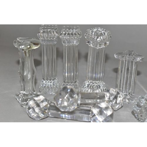 359 - A BOX OF CUT CRYSTAL AND PRESSED GLASS KNIFE RESTS, to include fifteen matching pairs and five singl... 