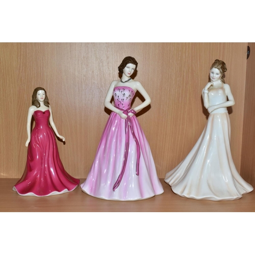 385 - SIX ROYAL DOULTON FIGURINES, comprising Pretty Ladies 'Deborah' HN5268 Petite of the Year 2009, 'Lil... 