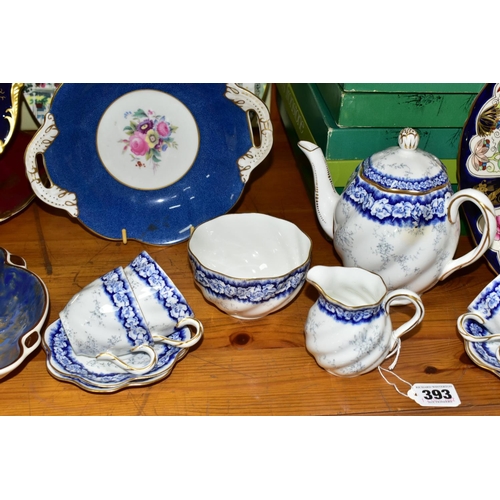 393 - A COLLECTION OF CERAMICS, to include an eleven piece Coalport Dalemere Blue tea set comprising a tea... 