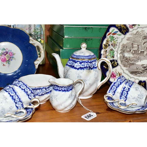 393 - A COLLECTION OF CERAMICS, to include an eleven piece Coalport Dalemere Blue tea set comprising a tea... 