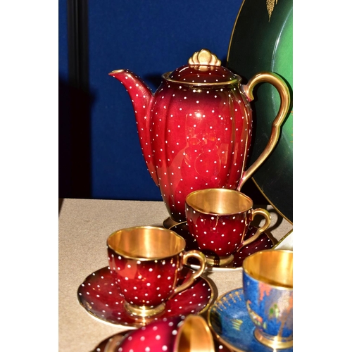 412 - A COLLECTION OF CARLTON WARE, comprising a Rouge Royale colour spotted coffee set and  assorted tea ... 