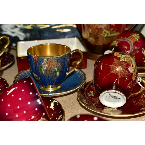 412 - A COLLECTION OF CARLTON WARE, comprising a Rouge Royale colour spotted coffee set and  assorted tea ... 