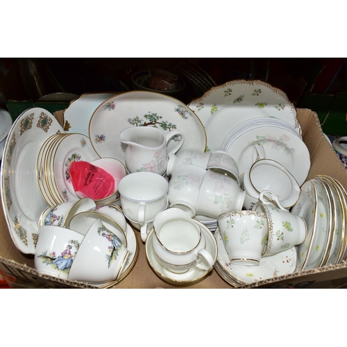 415 - SIX BOXES AND LOOSE CERAMICS, GLASS AND SUNDRY ITEMS, to include a sixteen piece Royal Worcester 'Wa... 