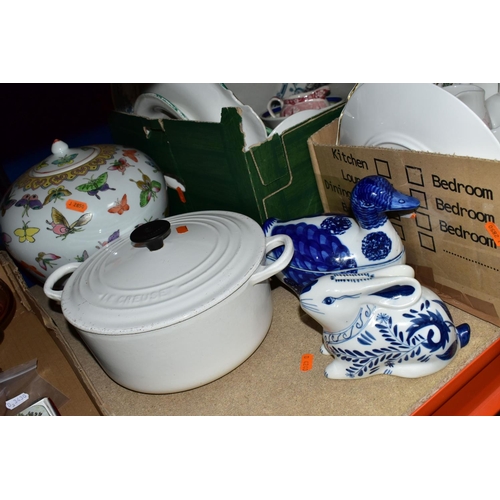 415 - SIX BOXES AND LOOSE CERAMICS, GLASS AND SUNDRY ITEMS, to include a sixteen piece Royal Worcester 'Wa... 