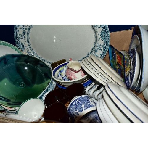 415 - SIX BOXES AND LOOSE CERAMICS, GLASS AND SUNDRY ITEMS, to include a sixteen piece Royal Worcester 'Wa... 