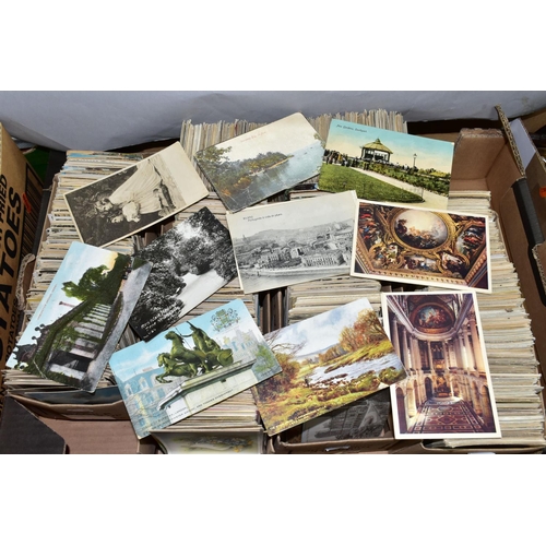 432 - POSTCARDS, approximately 2500-3000 Postcards in five boxes dating from the early-mid 20th century, s... 