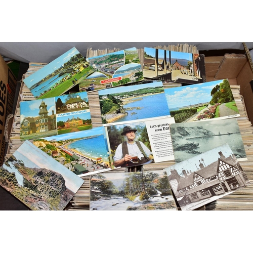 432 - POSTCARDS, approximately 2500-3000 Postcards in five boxes dating from the early-mid 20th century, s... 