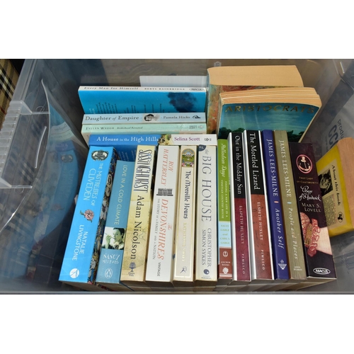 438 - BOOKS, five boxes containing approximately 130 titles, in paperback and hardback formats and featuri... 