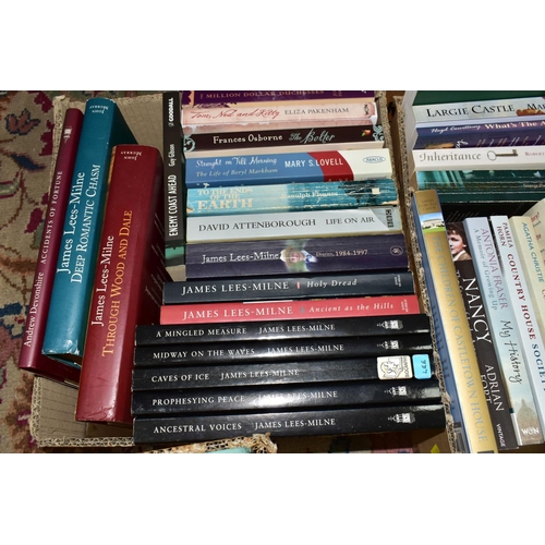 442 - BOOKS, seven boxes containing approximately 110 book titles in hardback and paperback format and a s... 