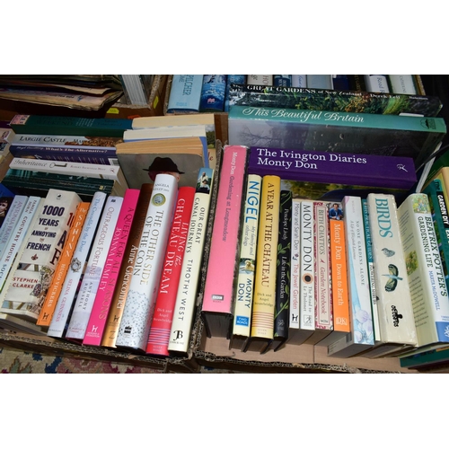 442 - BOOKS, seven boxes containing approximately 110 book titles in hardback and paperback format and a s... 