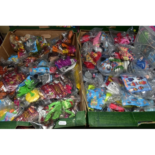 449 - TWELVE BOXES OF MCDONALDS HAPPY MEALS TOYS, (MOSTLY SEALED), MCDONALDS WATCHES, HAPPY MEAL PACKAGING... 