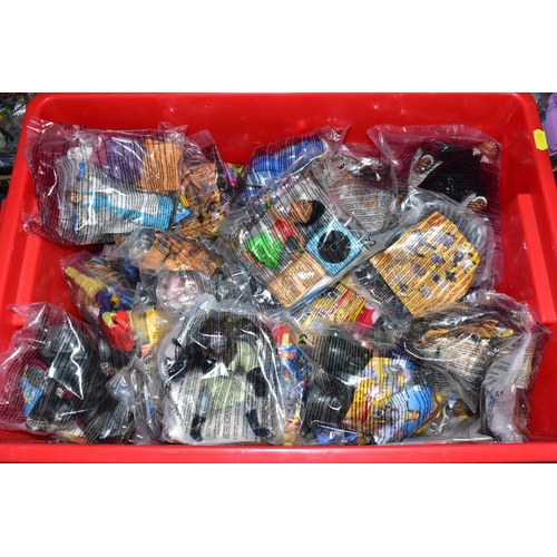 450 - TEN BOXES OF MCDONALDS HAPPY MEALS TOYS (MANY SEALED) AND HAPPY MEAL PACKAGING, ETC, themes include ... 