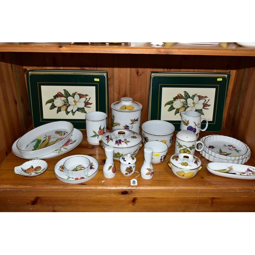 453 - TWENTY PIECES OF ROYAL WORCESTER 'EVESHAM' PATTERN OVEN TO TABLE WARES, including salt and pepper an... 