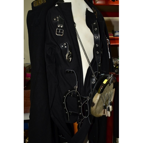 478 - POLICE INTEREST: A POLICE OFFICER'S CAPE, A STRAITJACKET AND OTHER ITEMS OF CLOTHING WITH MANNEQUIN,... 