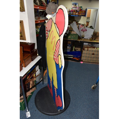 479 - A LARGE RONALD MCDONALD DISPLAY BOARD, with holder for advertisements or notices, plastic coated on ... 