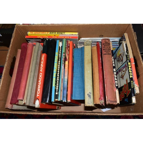 517 - BOOKS, two boxes containing a collection of approximately 50 titles in hardback and paperback format... 