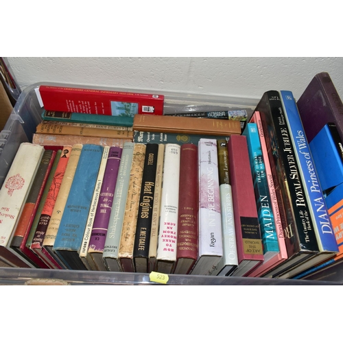 523 - BOOKS, three boxes containing approximately 110-115 miscellaneous titles in hardback and paperback f... 