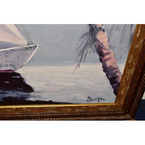 546 - FREDERICK PAWLA (1876-1964) TWO LARGE OPEN EDITION FRAMED PRINTS, comprising 'Sailboat, Santa Barbar... 