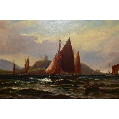 548 - ATTRIBUTED TO GEORGE HENRY JENKINS (BRITISH 1843-1914) AN UNTITLED MARITIME SCENE, fishing boats und... 