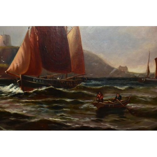 548 - ATTRIBUTED TO GEORGE HENRY JENKINS (BRITISH 1843-1914) AN UNTITLED MARITIME SCENE, fishing boats und... 