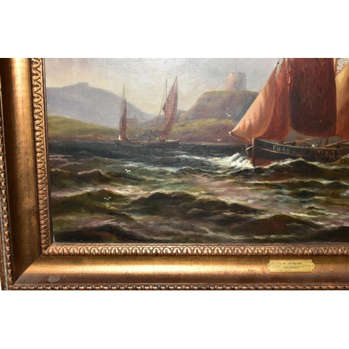 548 - ATTRIBUTED TO GEORGE HENRY JENKINS (BRITISH 1843-1914) AN UNTITLED MARITIME SCENE, fishing boats und... 