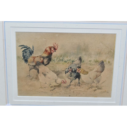 550 - WILLIAM BAPTISTE BAIRD (AMERICAN 1847-1917) TWO STUDIES OF CHICKENS IN A NATURALISTIC SETTING, both ... 