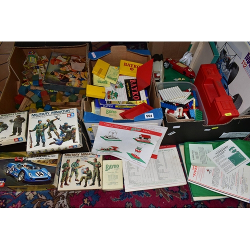 554 - A QUANTITY OF ASSORTED TOYS, to include boxed Subbuteo Fivesides set (contents not checked, box dama... 