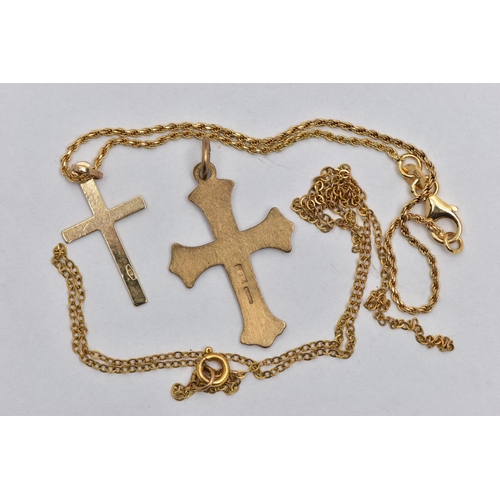 3 - TWO CROSS PENDANTS, A CHAIN AND A BRACELET, to include a polished cross with a beaded surround, fitt... 