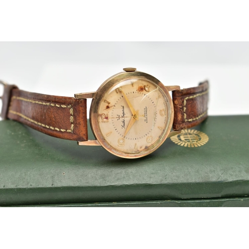 43 - A 9CT GOLD 'SMITHS IMPERIAL' WRISTWATCH, hand wound movement, round dial signed 'Smiths Imperial, 19... 