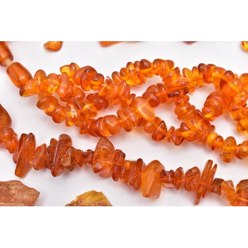 49 - TWO COPAL AMBER NECKLACES, two large necklaces comprised of polished and rough copal amber beads, ap... 