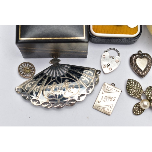 55 - A SELECTION OF WEDGEWOOD AND WHITE METAL JEWELLERY, to include five Wedgewood items, to inlude a bro... 