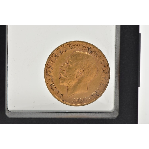 56 - A CASED EARLY 20TH CENTURY FULL GOLD SOVEREIGN, depicting George V, obverse with George and the Drag... 