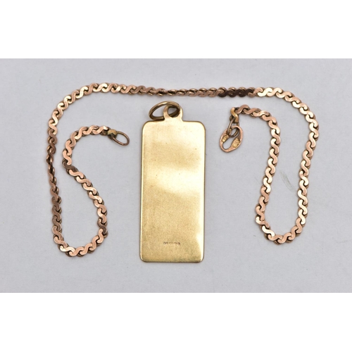 58 - A 9CT YELLOW GOLD ST.CHRISTOPHER PENDANT AND A BRACELET, the pendant of a rectangular form, hallmark... 