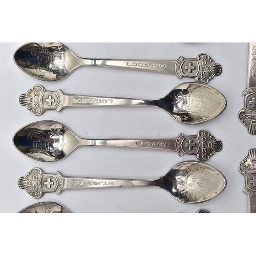 61 - A COLLECTION OF FIFTEEN 'ROLEX BUCHERER OF SWITERLAND' TEASPOONS, to include two signed 'Locarno', t... 