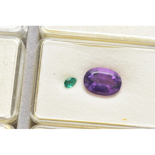 94 - A COLLECTION OF LOOSE GEMSTONES, to include an opal cabochon measuring approximately 16.6mm x 12.5mm... 